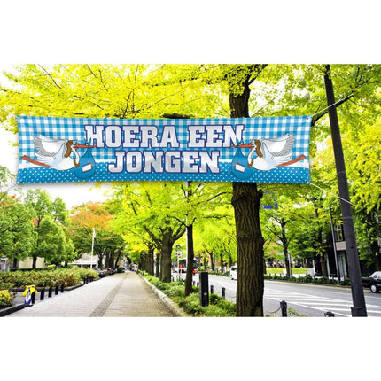 Geboortevlag Jongen XL 1,8m - Partywinkel - 8714572090797