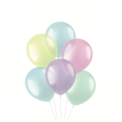 Gekleurde Ballonnen Doorzichtig Pastel 33cm 10st van Folat koop je bij Partywinkel