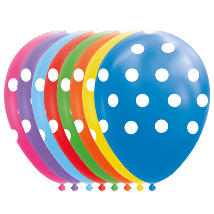 Gekleurde Ballonnen Stippen 30,5cm 8st van WeFiesta koop je bij Partywinkel