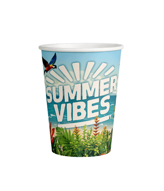 Gekleurde Bekers Summer Vibes 7,5cm 8st van Paper Dreams koop je bij Partywinkel