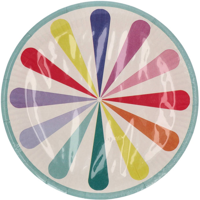 Gekleurde Borden 23cm 8st van Folat koop je bij Partywinkel