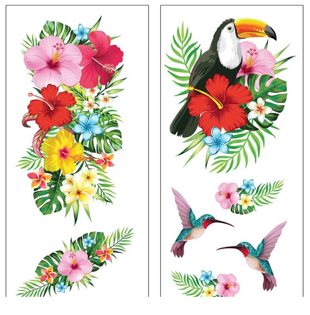 Gekleurde Gezicht Stickers Hawaii 14cm van Fiestas Guirca koop je bij Partywinkel