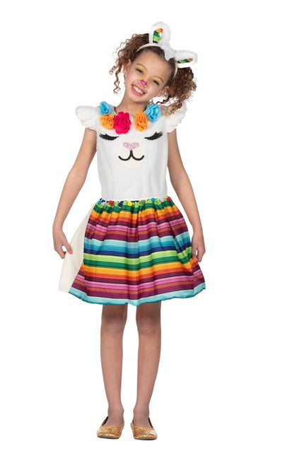 Gekleurde Jurk Meisje Alpaca - Partywinkel - 8720059069996