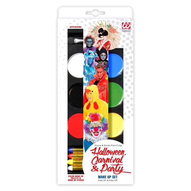 Gekleurde Make Up Palet 6st van Widmann koop je bij Partywinkel