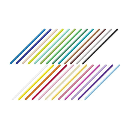 Gekleurde Modelleerballonnen 2,5cm 150cm 100st van Balloonia koop je bij Partywinkel