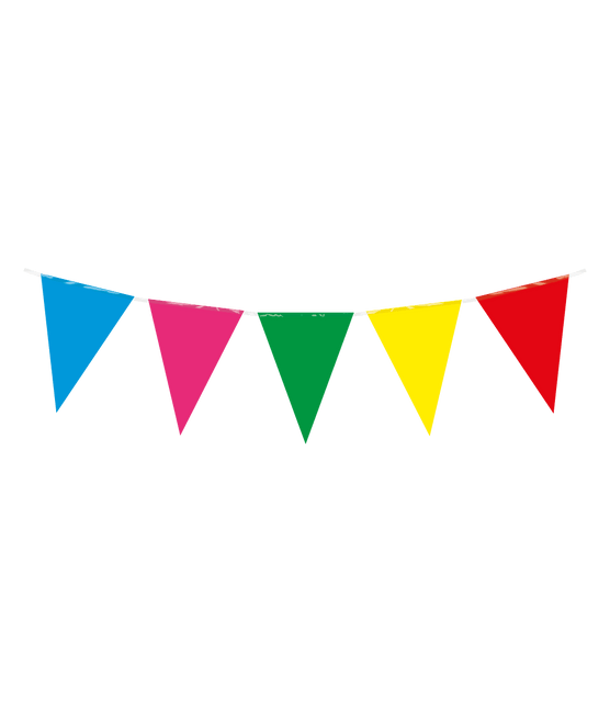 Gekleurde Slinger Plastic 10m - Partywinkel - 8716764235955