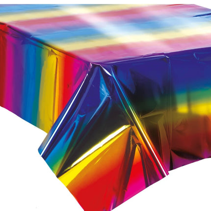 Gekleurde Tafelkleed Metallic 2,74m van Fiestas Guirca koop je bij Partywinkel