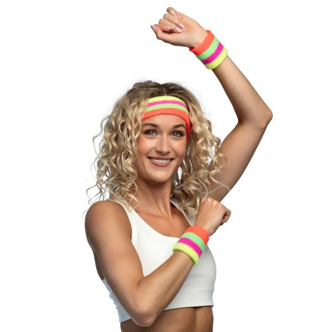 Gekleurde Zweetbandjes Neon 3st van Boland koop je bij Partywinkel