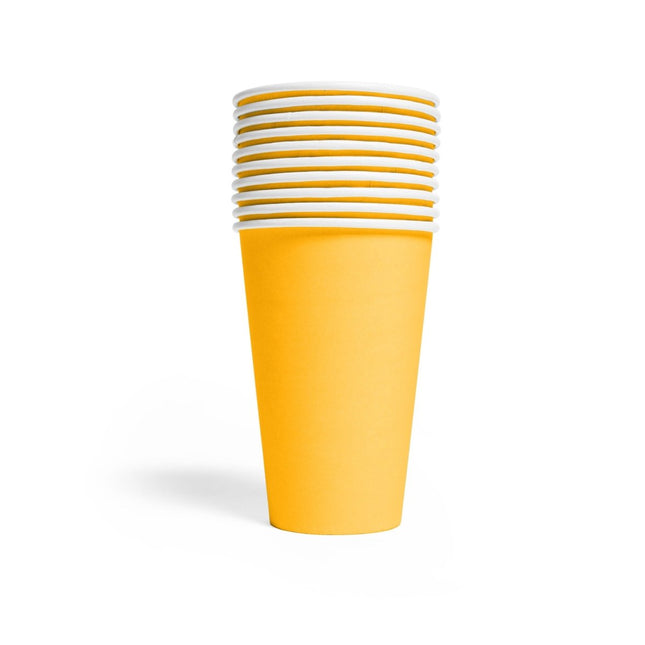 Gele Bekers Papier 350ml 10st van WeFiesta koop je bij Partywinkel