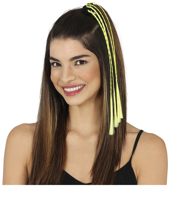 Gele Hair Extension 35cm 3st - Partywinkel - 8434077481448