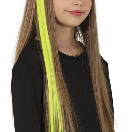 Gele Hair Extension 50cm 3st - Partywinkel - 8434077481363