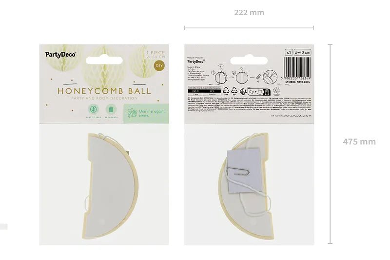 Gele Honeycomb 40cm van Partydeco koop je bij Partywinkel