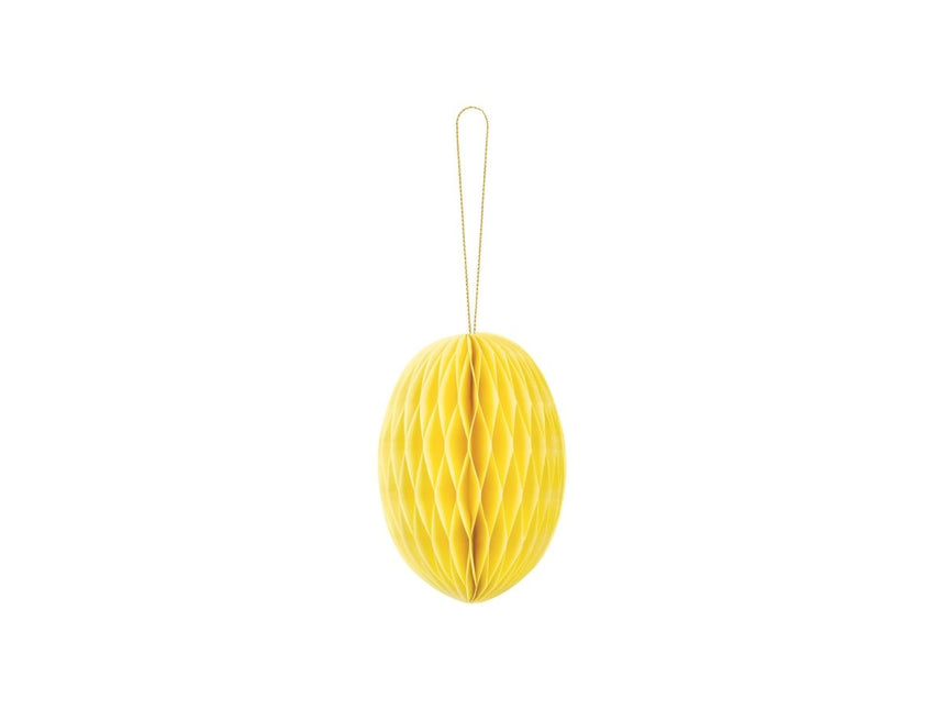 Gele Honeycomb Paasei 12cm van Partydeco koop je bij Partywinkel