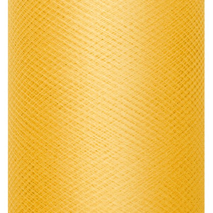 Gele Tule Rol Stijf 30cm 50m van Partydeco koop je bij Partywinkel