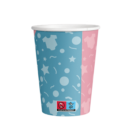 Gender Reveal Bekers 9cm 8st van Paper Dreams koop je bij Partywinkel