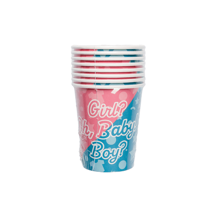 Gender Reveal Bekers 9cm 8st van Paper Dreams koop je bij Partywinkel