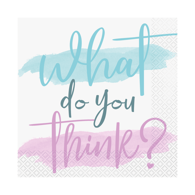 Gender Reveal Servetten 16st van Unique koop je bij Partywinkel