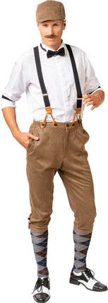 Geruite kousen grijs/bruin van Orlob koop je bij Partywinkel