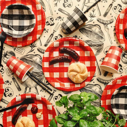 Geruite papieren kommen, mix, 17 x 4,5 cm van Partydeco koop je bij Partywinkel