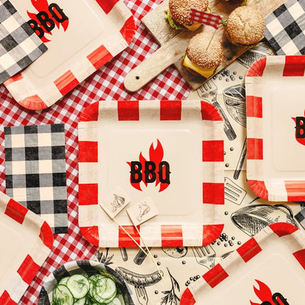 Geruite servetten, 33x40 cm, mix van Partydeco koop je bij Partywinkel
