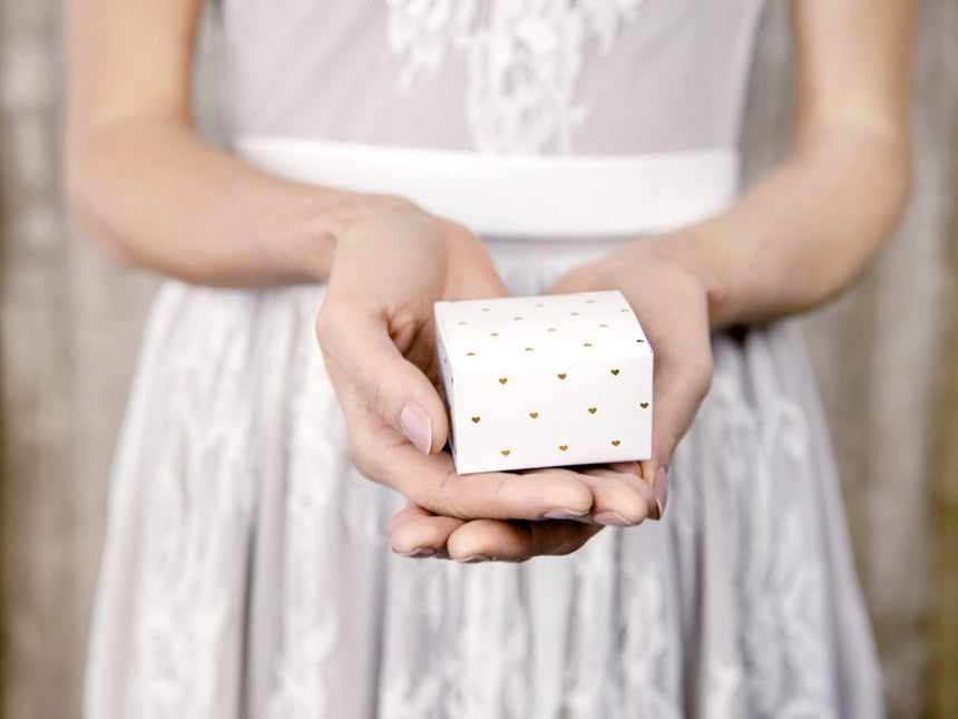 Geschenkdoosjes Mini Hartjes Goud 6cm 10st van Partydeco koop je bij Partywinkel