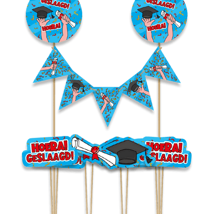 Geslaagd Taarttopper 30cm - Partywinkel - 8716764241116