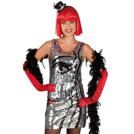 Gezicht Pailletten Jurk Dames van Boland koop je bij Partywinkel