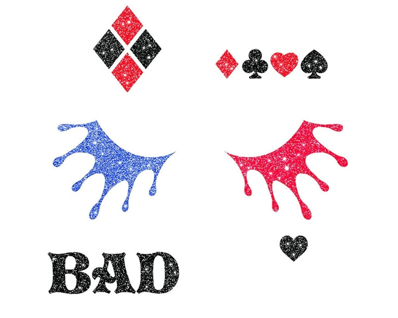 Gezicht Stickers Harley Quinn Glitter 20cm van Fiestas Guirca koop je bij Partywinkel