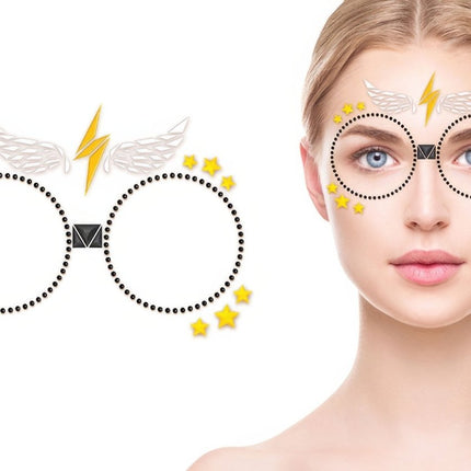 Gezicht Stickers Tovenaar van Fiestas Guirca koop je bij Partywinkel