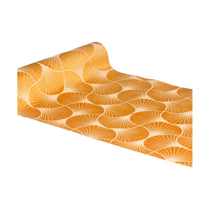 Pomarańczowy bieżnik na stół Gingko Print 3m
