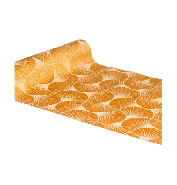 Pomarańczowy bieżnik na stół Gingko Print 3m