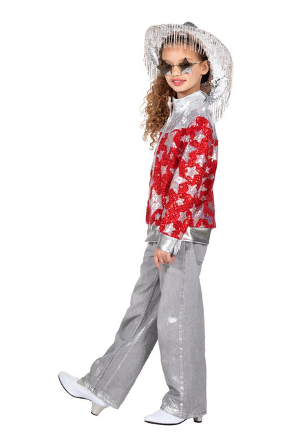 Glamorous pailletten jasje sterren - Partywinkel - 8720059068265