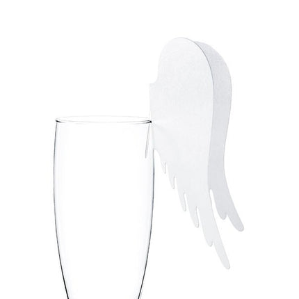 Glasdecoratie Vleugel 12,3cm 10st van Partydeco koop je bij Partywinkel