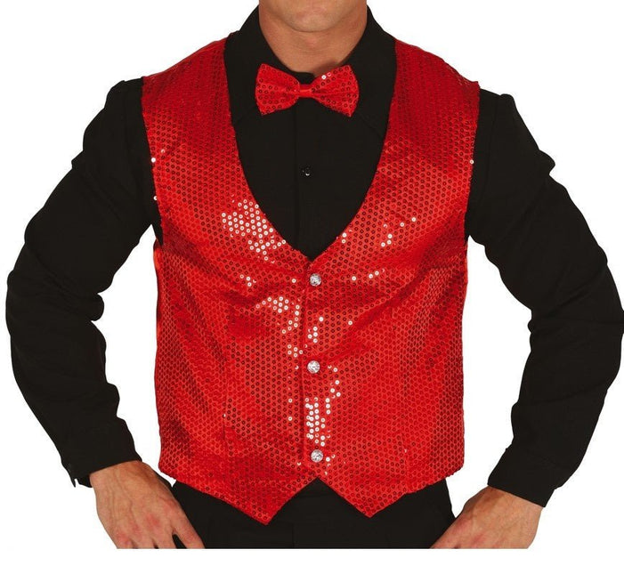 Glitter Gilet Rood van Fiestas Guirca koop je bij Partywinkel