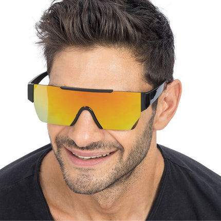 Złote okulary z efektem lustra - 15 cm x 15 cm x 5,2 cm