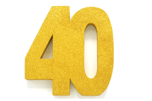Goud Tafeldecoratie Cijfer 40 Glitter 20,5cm van WeFiesta koop je bij Partywinkel