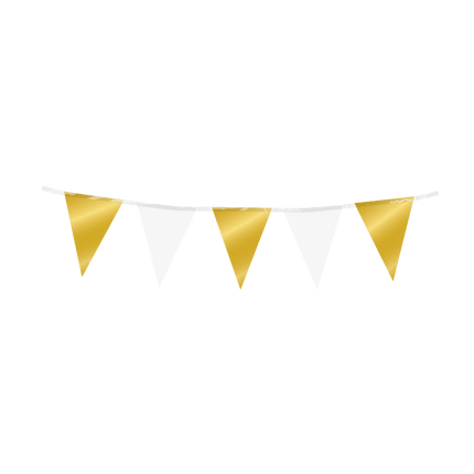 Goud Witte Slinger Mini Folie 3m - Partywinkel - 8716764246661