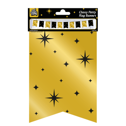 Goud Zwarte Slinger Sterren 6m van Paper Dreams koop je bij Partywinkel
