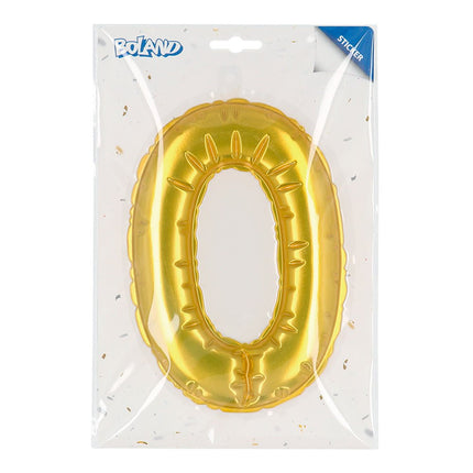 Gouden 0 Jaar Stickers Folieballon 20cm van Boland koop je bij Partywinkel