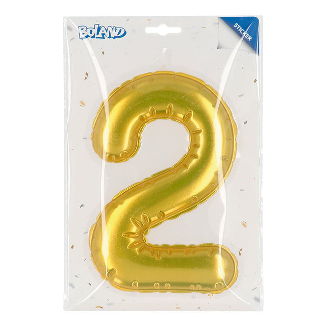 Gouden 2 Jaar Stickers Folieballon 20cm van Boland koop je bij Partywinkel