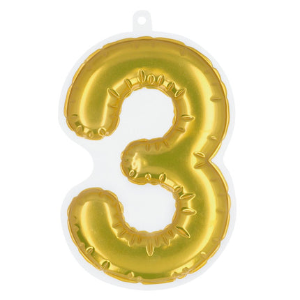 Gouden 3 Jaar Stickers Folieballon 20cm van Boland koop je bij Partywinkel