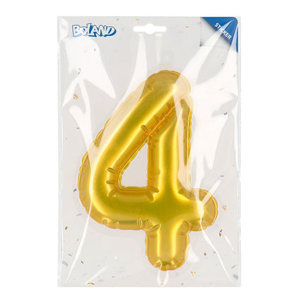 Gouden 4 Jaar Stickers Folieballon 20cm van Boland koop je bij Partywinkel