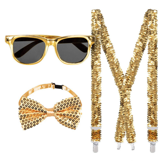 Gouden Accessoireset 3 delig van Boland koop je bij Partywinkel