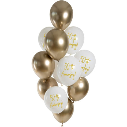 Gouden Ballonnen 50 Jaar 33cm 12st van Folat koop je bij Partywinkel