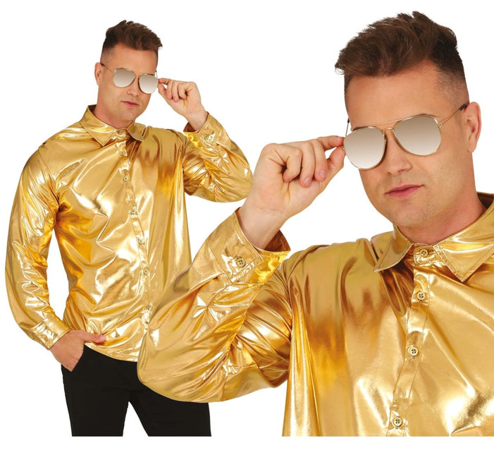 Gouden Blouse Heren - Partywinkel - 8434077271841