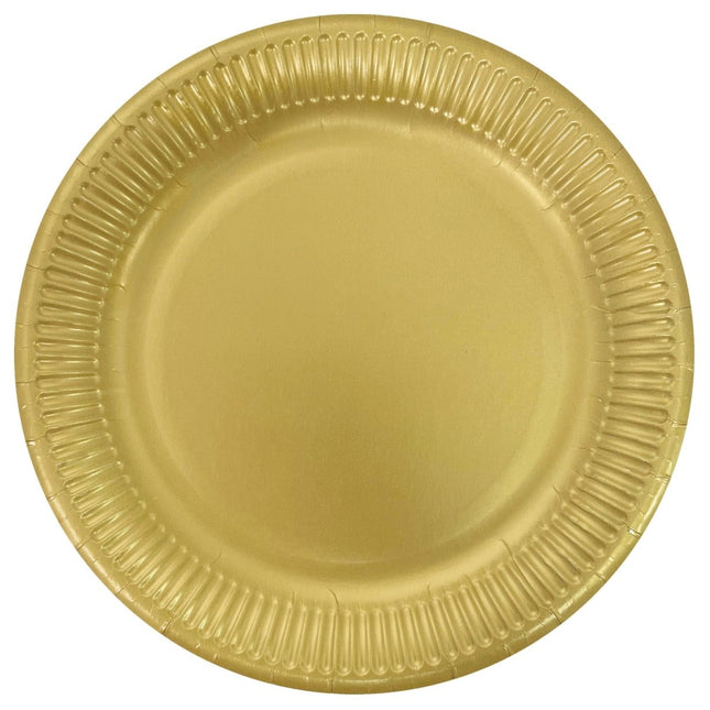 Gouden Borden Metalic 23cm 8st van Procos koop je bij Partywinkel