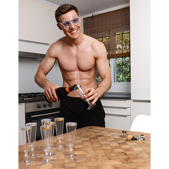 Gouden Champagne Glazen 4st van Boland koop je bij Partywinkel