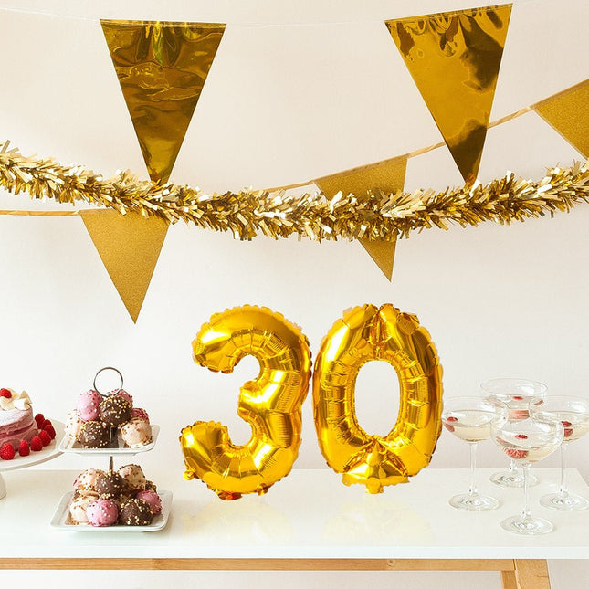 Gouden Cijfer Ballon 5 Jaar 36cm van Boland koop je bij Partywinkel