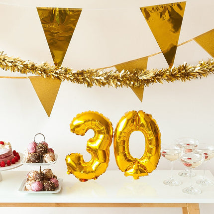 Gouden Cijfer Ballon 8 Jaar 36cm van Boland koop je bij Partywinkel