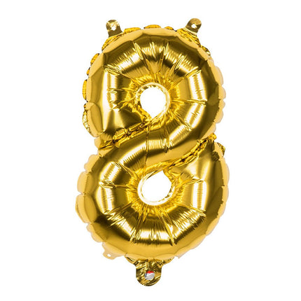 Gouden Cijfer Ballon 8 Jaar 36cm van Boland koop je bij Partywinkel